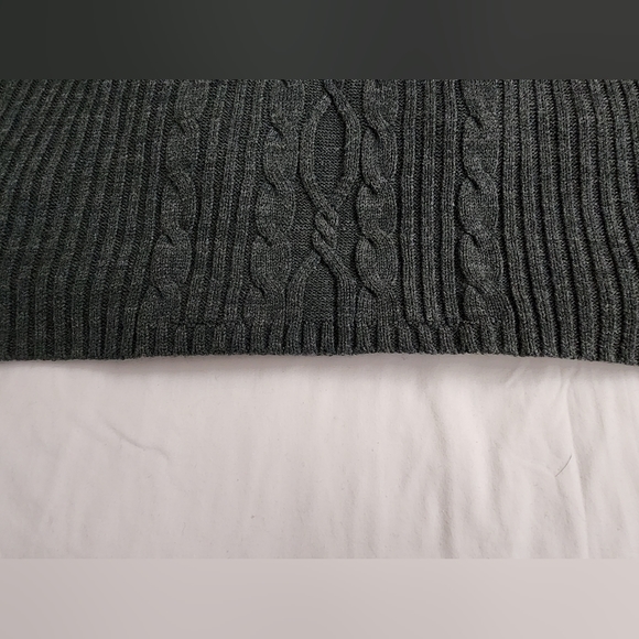 Karen Scott Sport V Neck Cabled Ribbed Sweater Women XL Gray - Picture 5 of 11